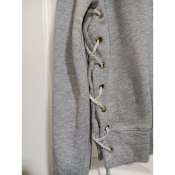 Ragdoll! Edgy Side Laced Sweatshirt with Embrodierd Stich Detail Well Made C/P - Picture 11 of 14